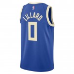 Maillot NBA Milwaukee Bucks Damian Lillard Nike 2024-25 City Edition Bleu Swingman - Homme